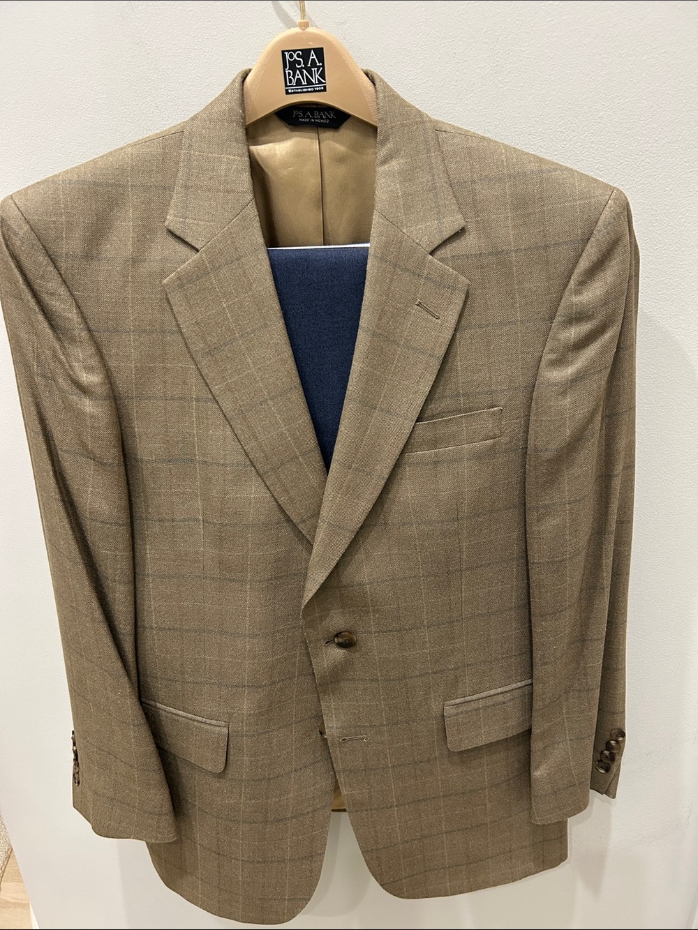Jos. A. Bank Men's Brown Windowpane Sport Coat with Coordinating Dress Trousers
